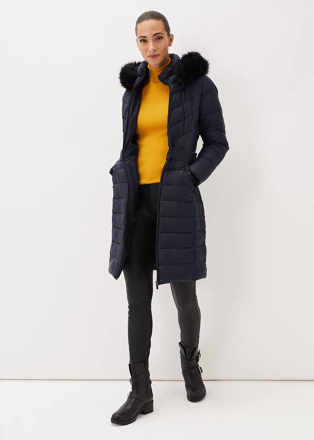 Premium high shine padded coat store