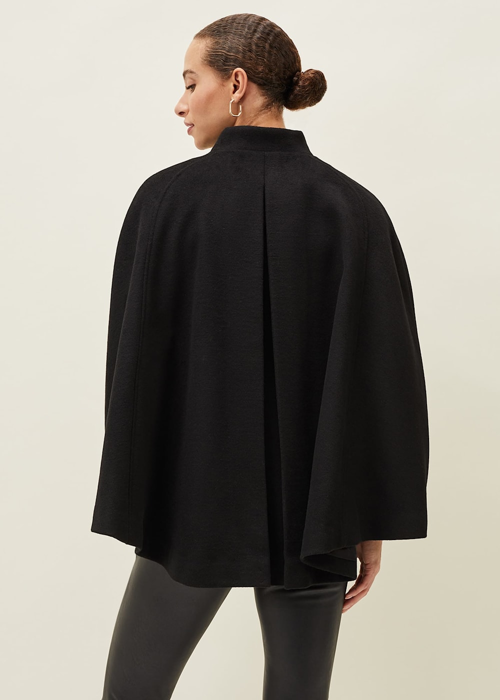 Wool blend cape coat outlet