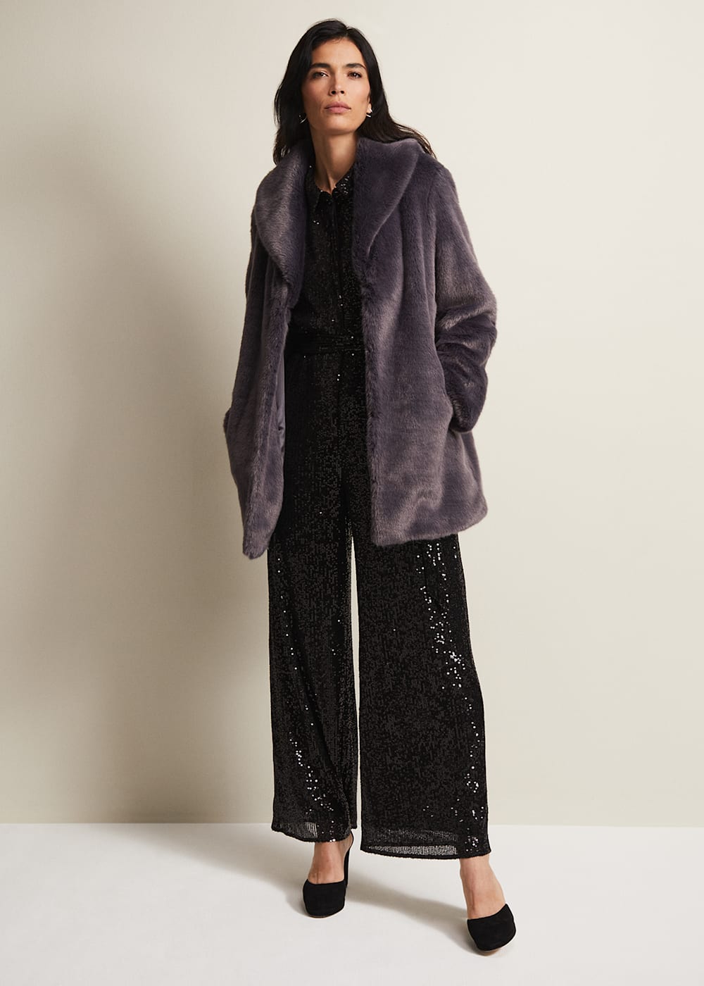 Phase eight fur coat top