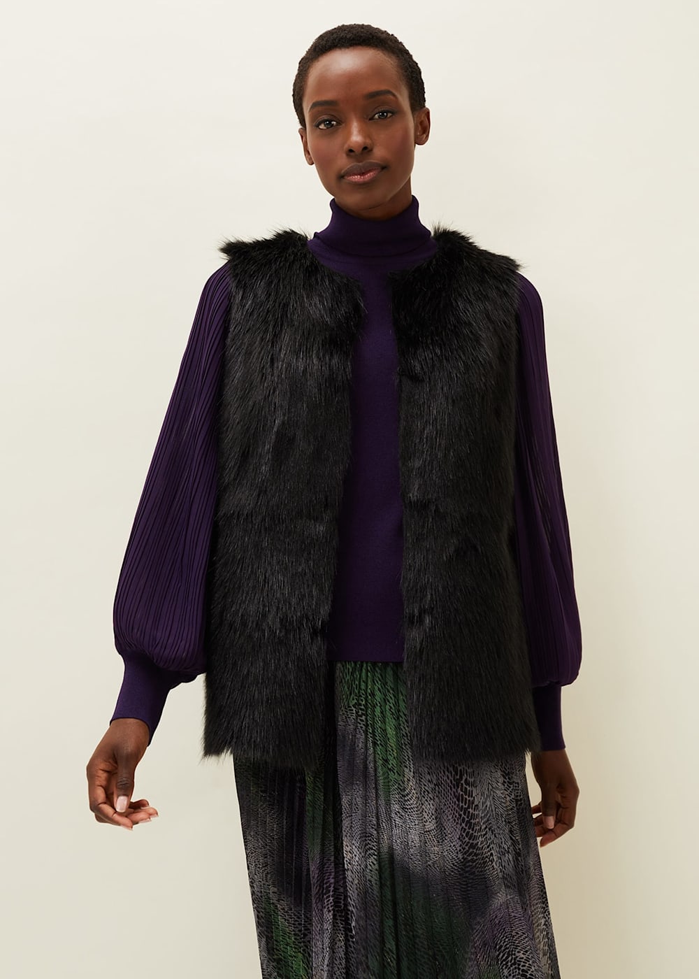 【新品未使用】eLLa_selectshop /curly fur gilet