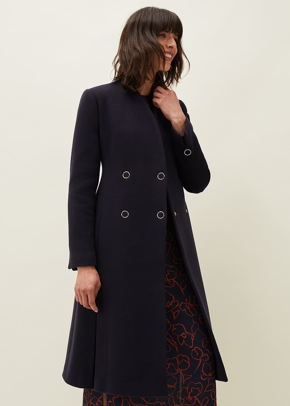 Evie Rose Fit Flare Wool Coat Phase Eight UK