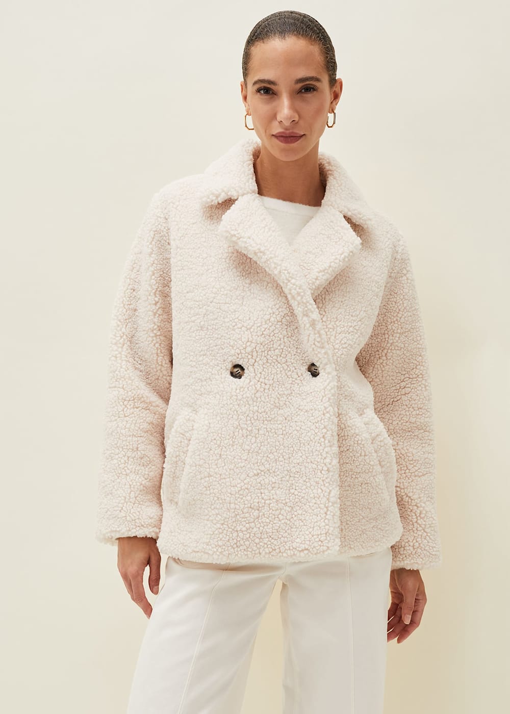 Women's short teddy coat hot sale