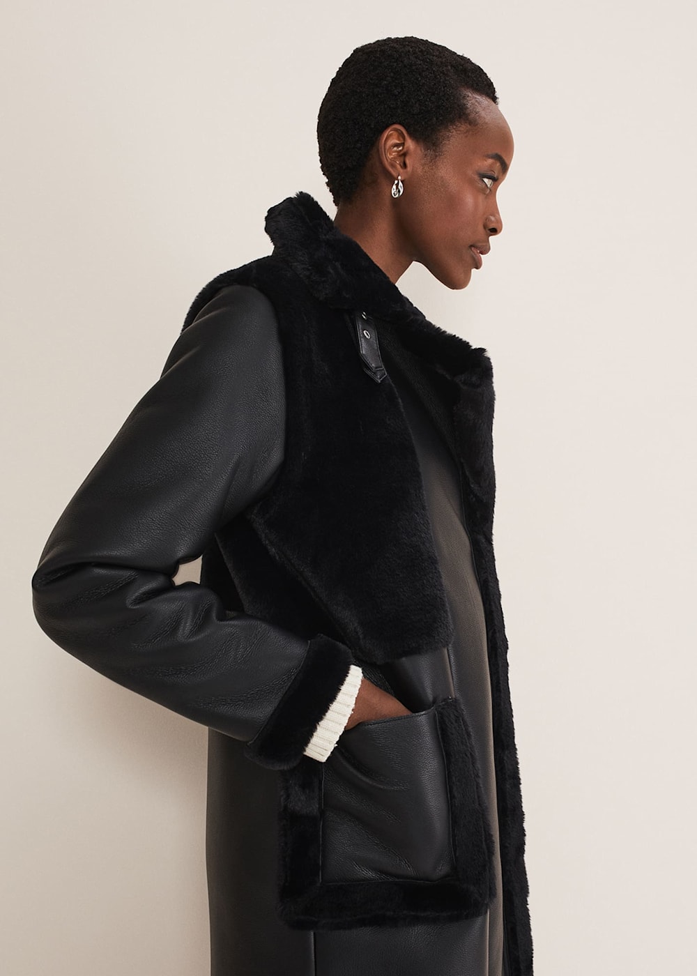 Longline aviator jacket womens top
