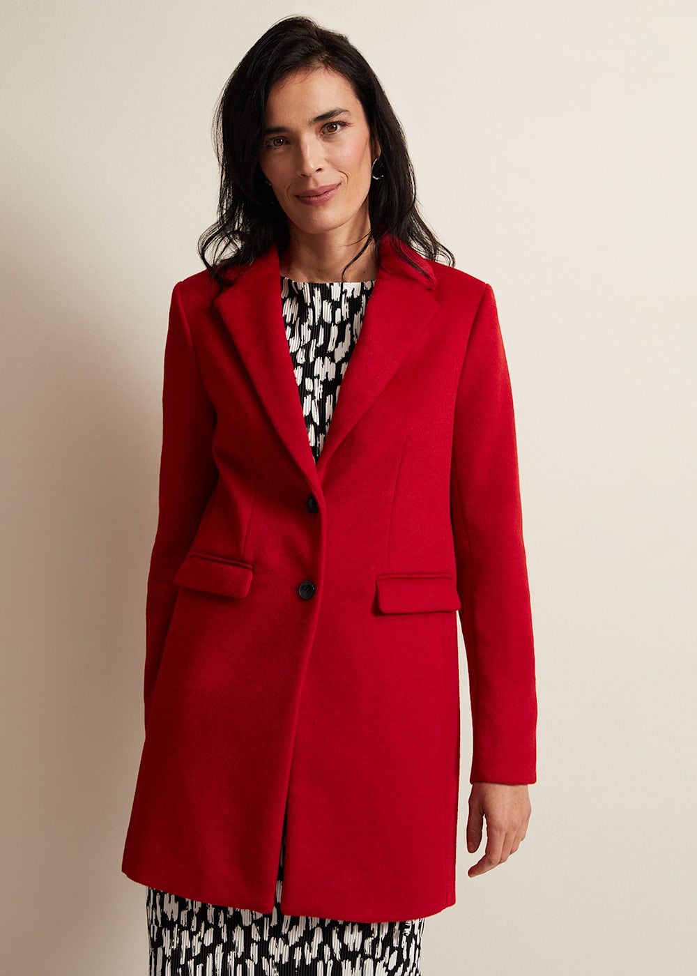 Lydia Red Wool Smart Coat Phase Eight ROW
