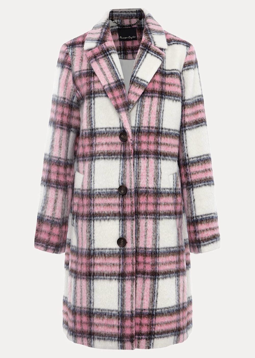 Pink plaid coat online
