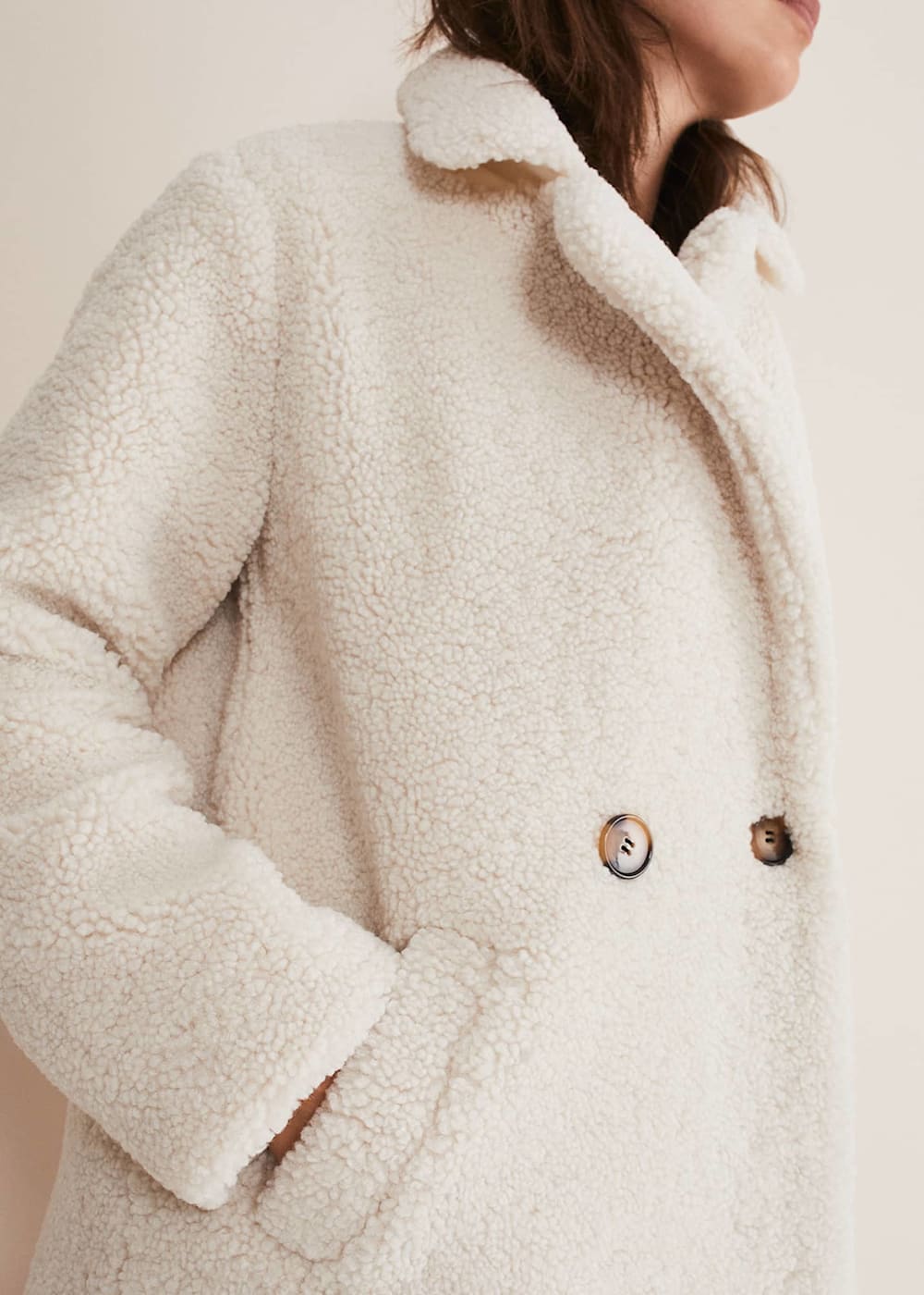 Longline teddy coat cream 2025