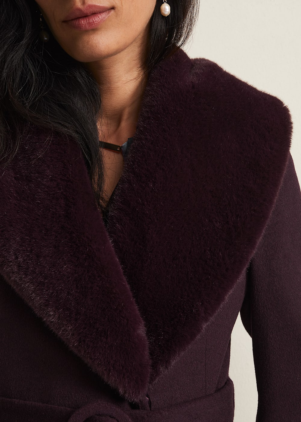 Zylah Faux Fur Collar Wool Smart Coat Phase Eight AU