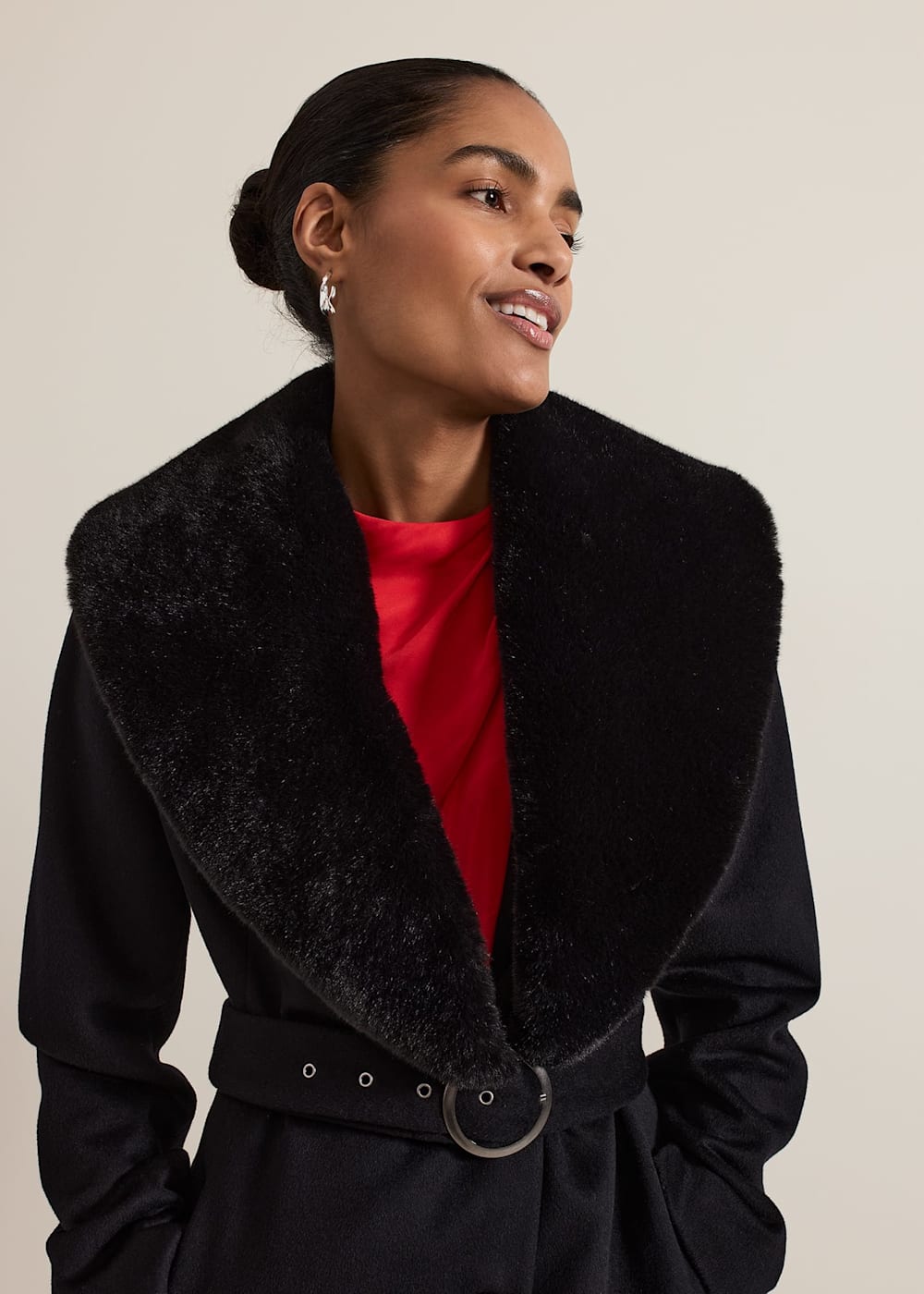 Fake fur collar sale