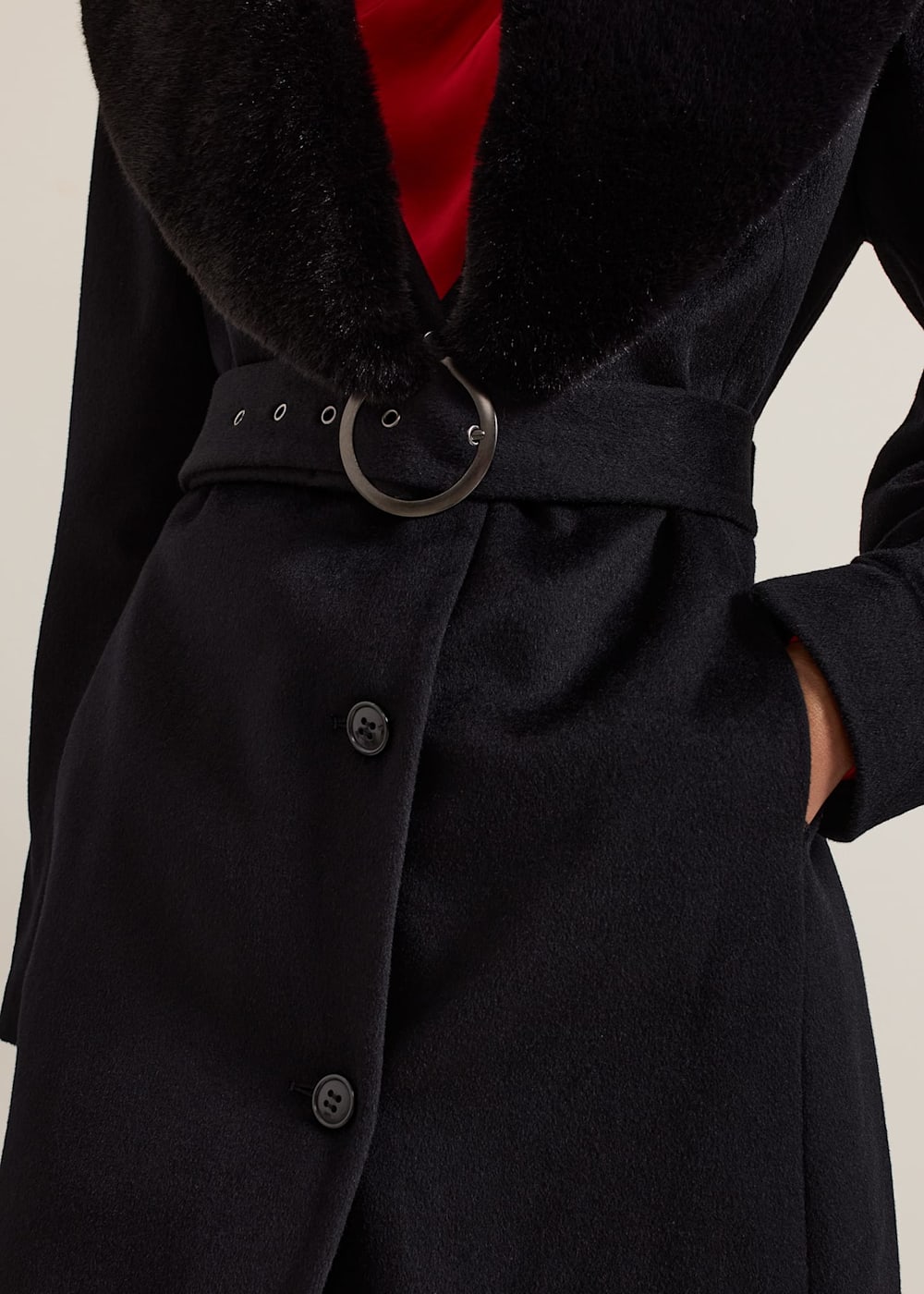 Zylah Faux Fur Collar Wool Smart Coat | Phase Eight UK |