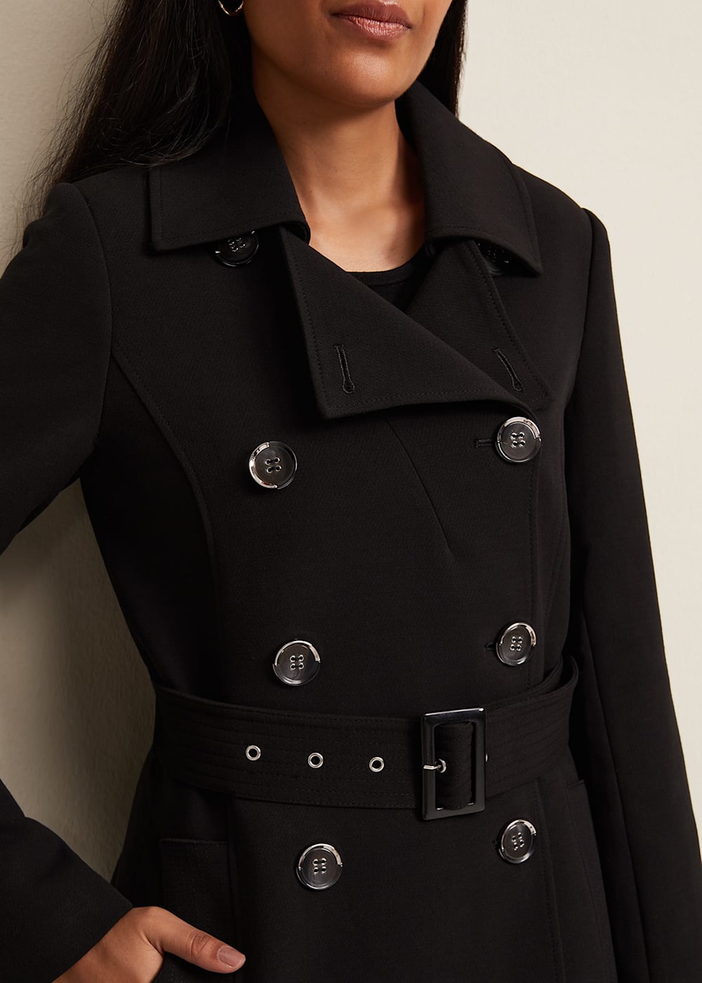 Petite black mac coat online