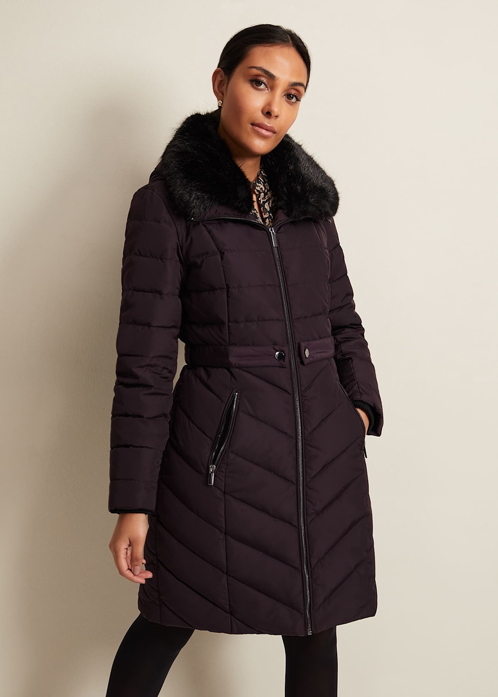Burgandy puffer coat sales