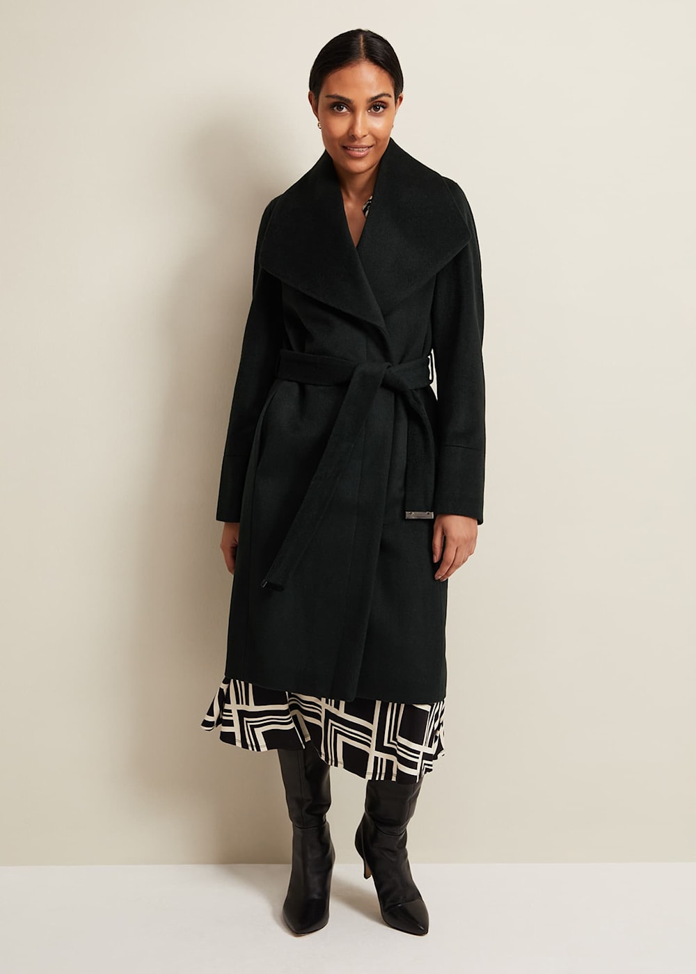 Petite Nicci Dark Green Wool Smart Coat Phase Eight UK