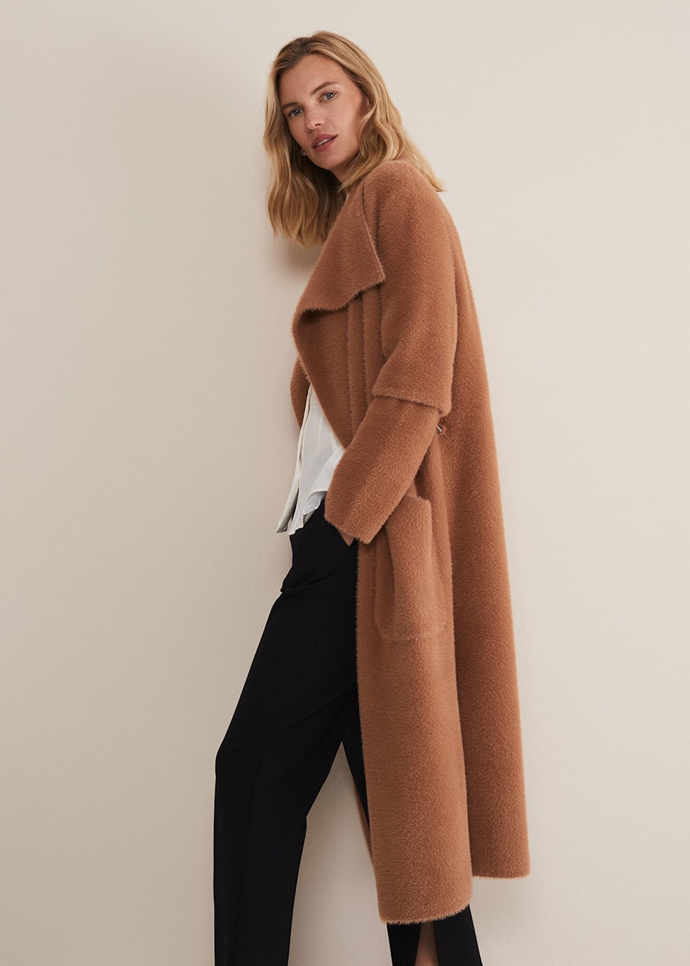 Waterfall belted coat on sale