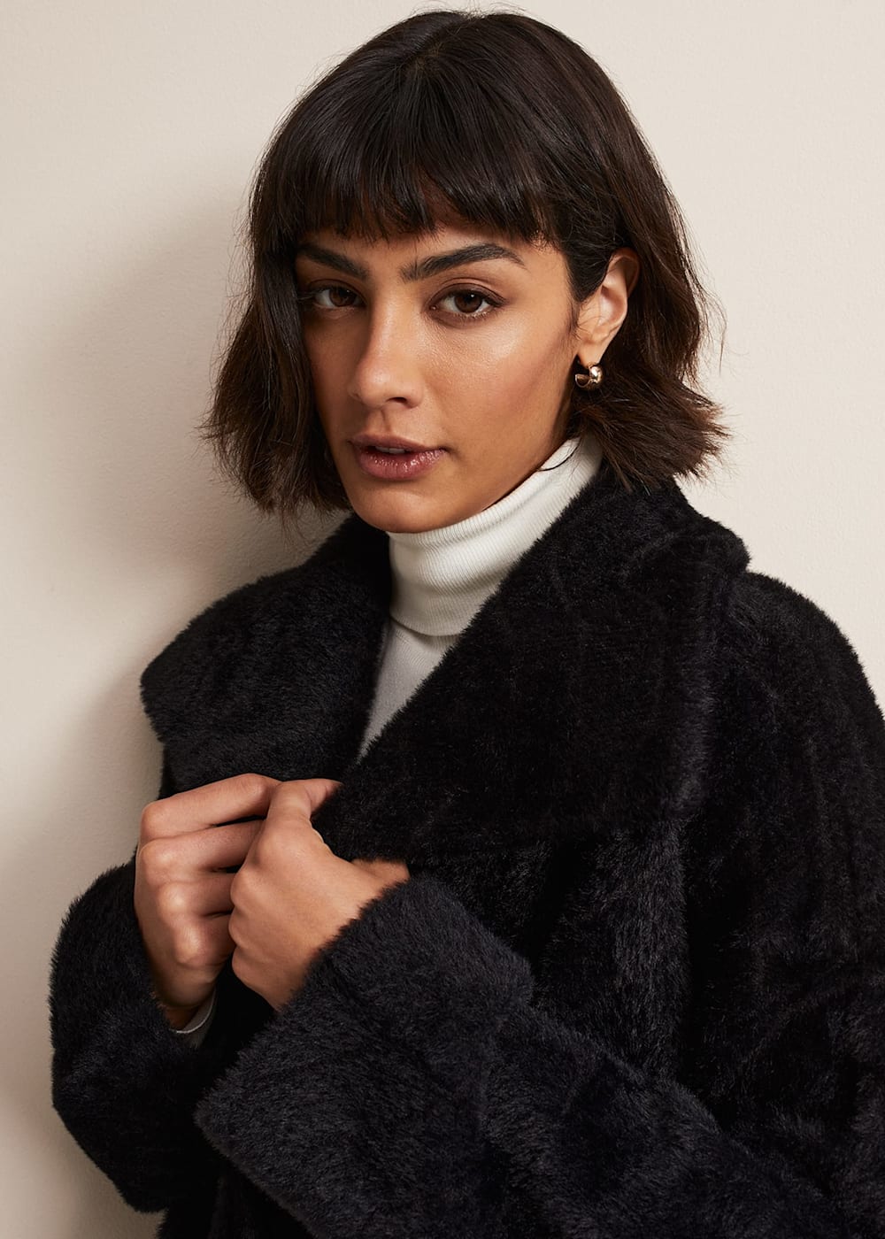 Phase eight faux fur coat top
