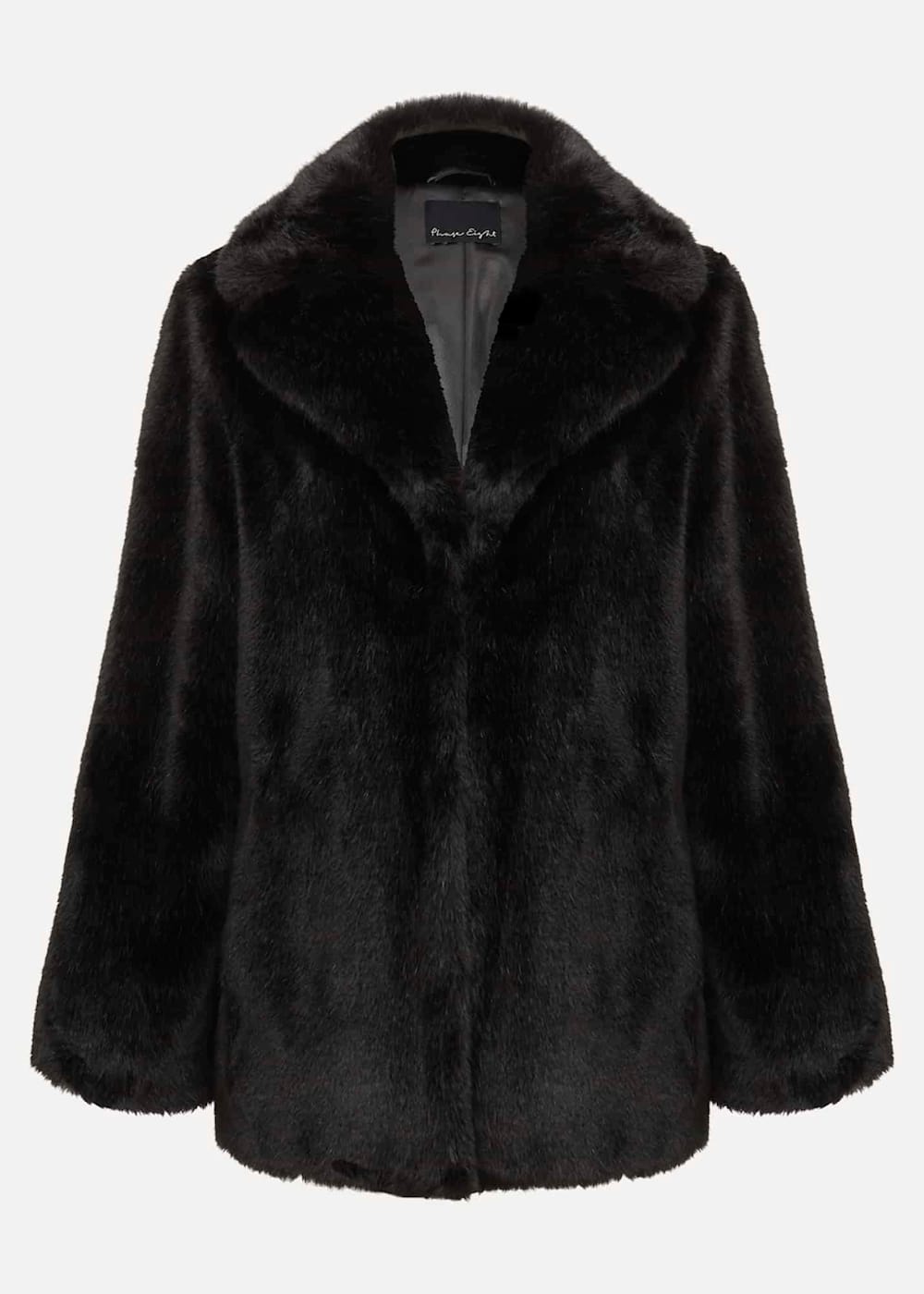 Phase Eight Megan Black Faux Fur Coat Black Size Xs
