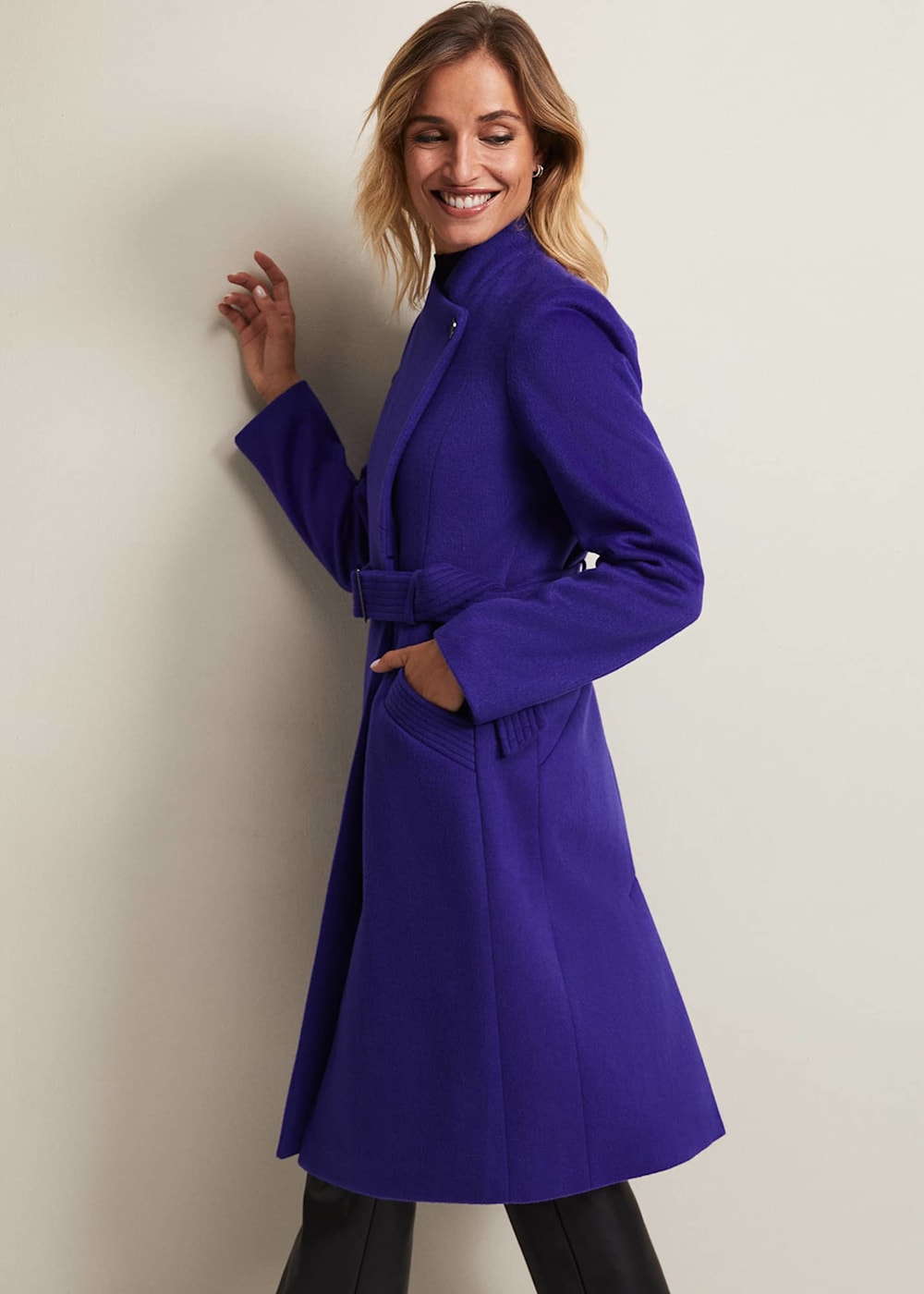 Mauve wool coat hotsell