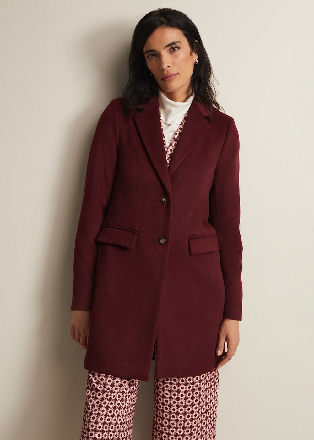 Lydia Blue Wool Smart Coat Phase Eight UK