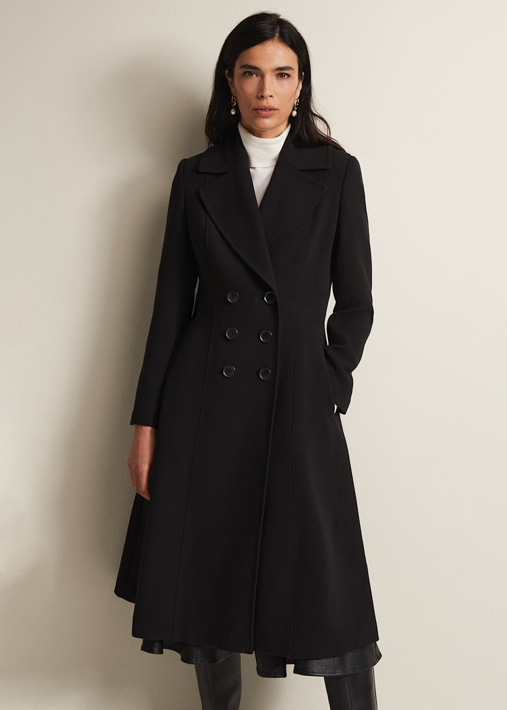 Smart black coat cheap