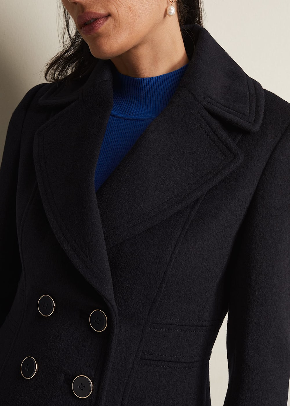 Phase eight navy coat top