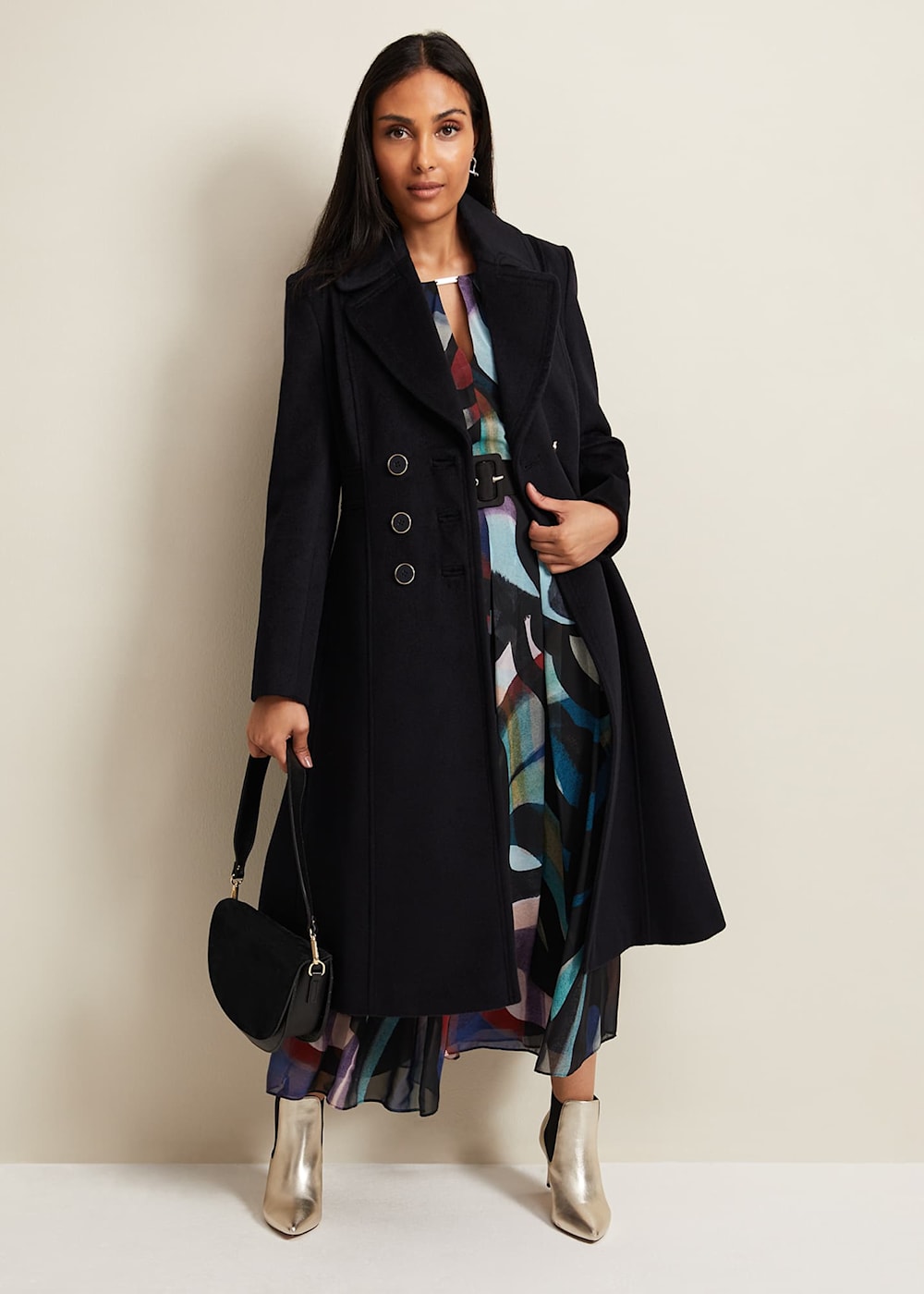 Flared wool coat discount