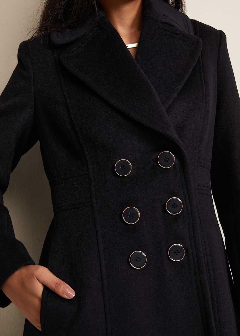 Fit and flare coat petite store