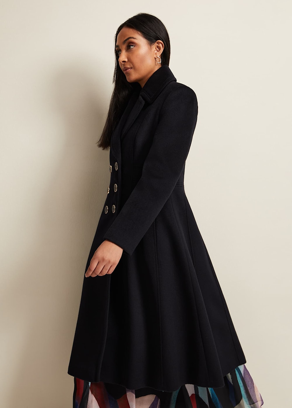 Petite Sandra Wool Fit And Flare Coat Phase Eight UK