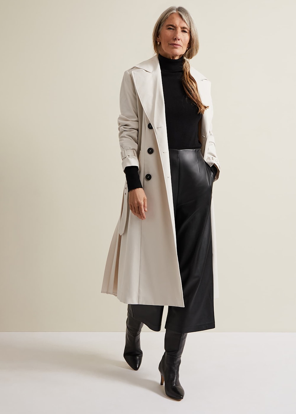 Eleanor Pleat Back Trench Coat | Phase Eight UK |