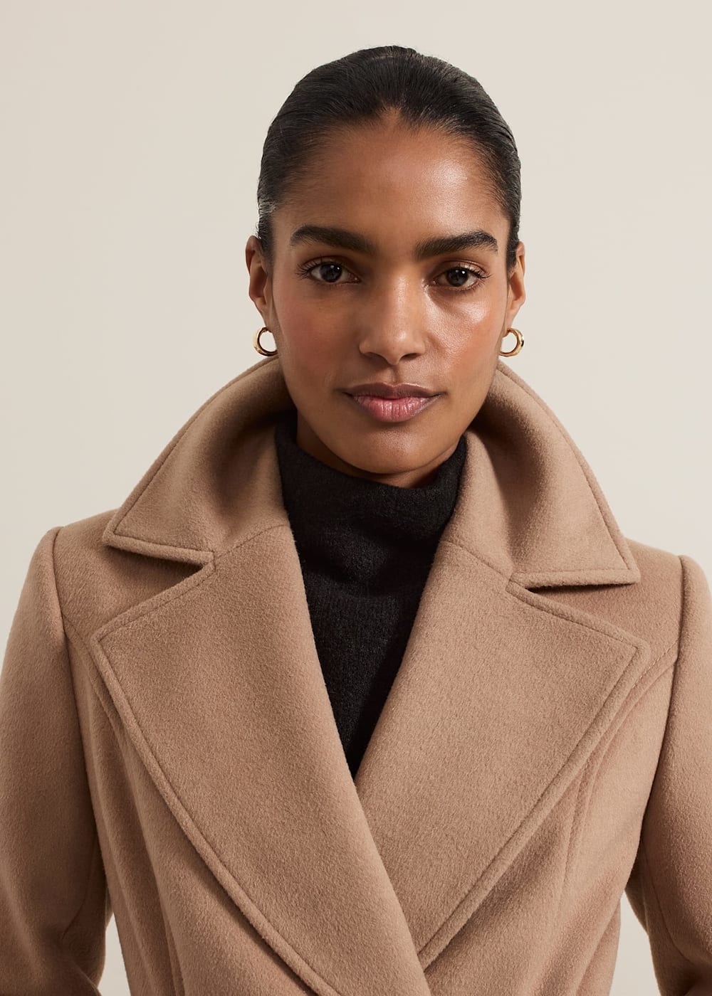 Livvy Wool Camel Trench Coat Phase Eight UK