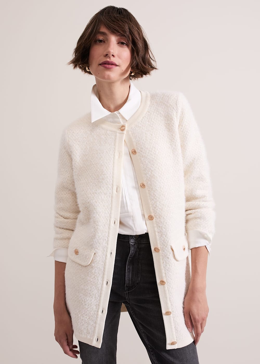 Laci Long Line Boucle Knit Coatigan Phase Eight ROW