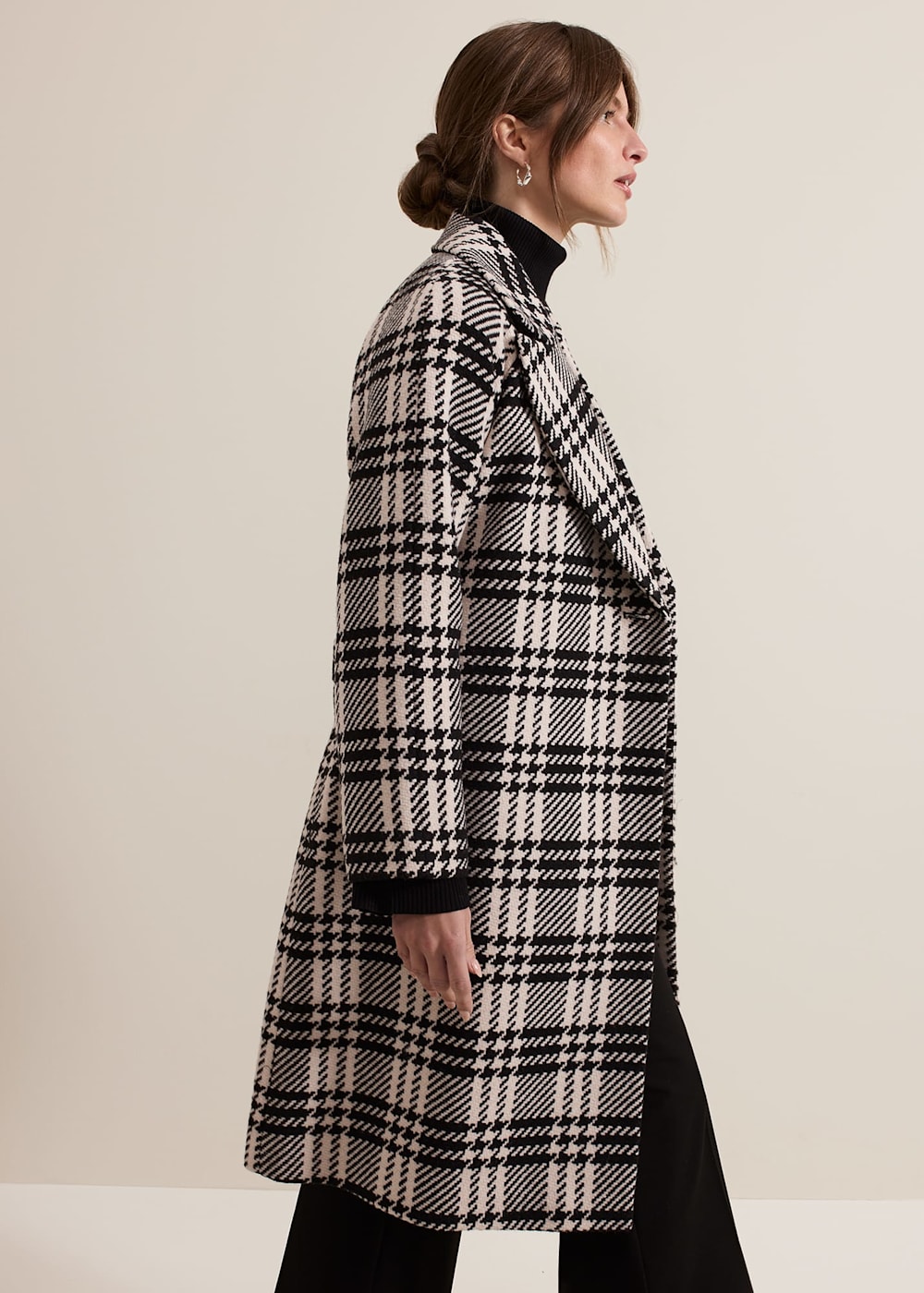 Petite Cassie Check Wool Wrap Coat Phase Eight UK