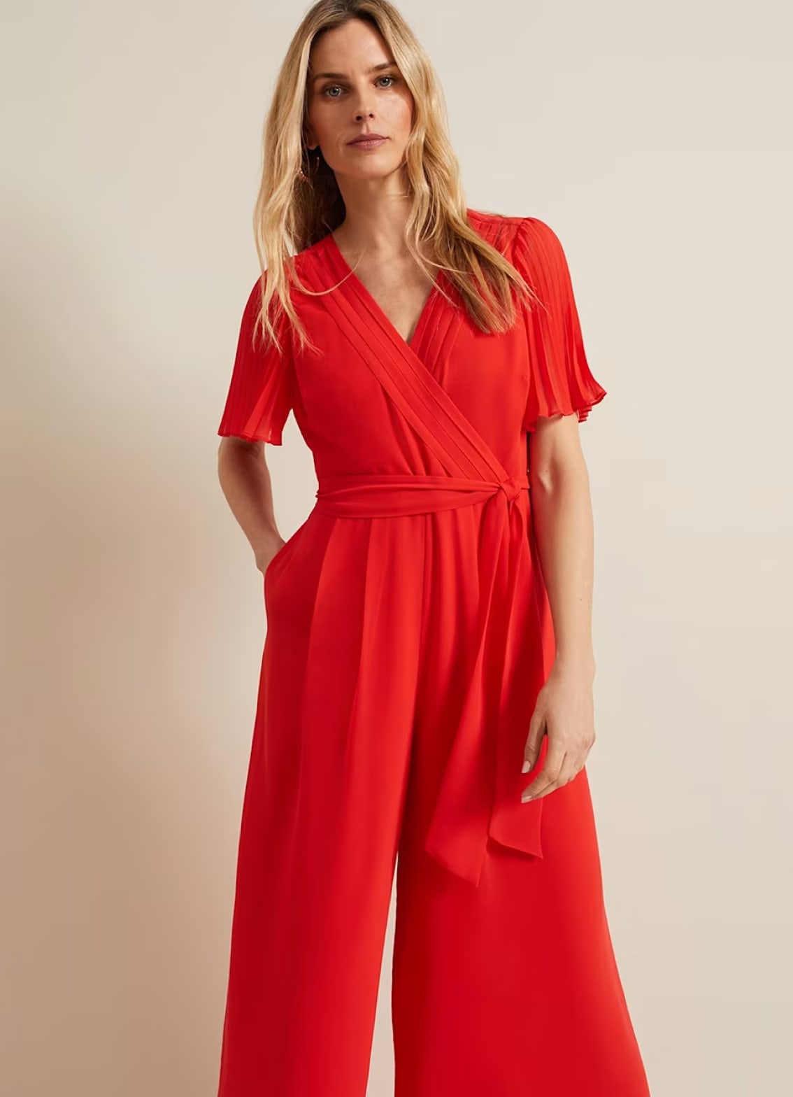 Woman wearing Phase Eight jumpsuit