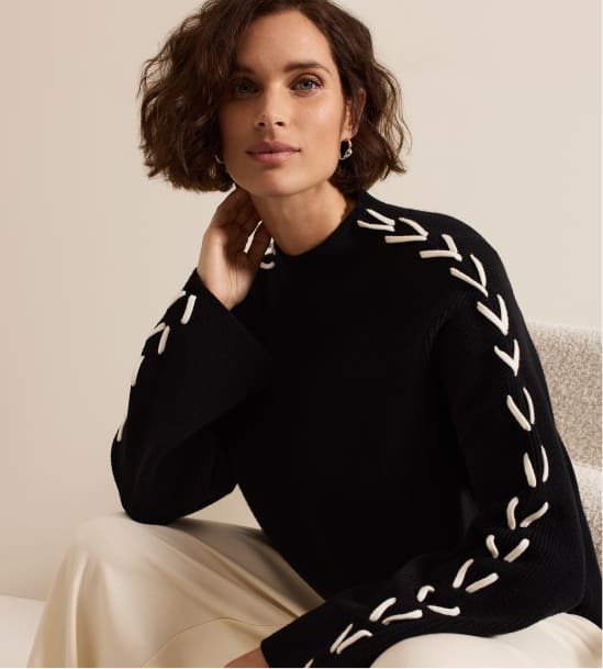 Woman wearing Phase Eight jumper