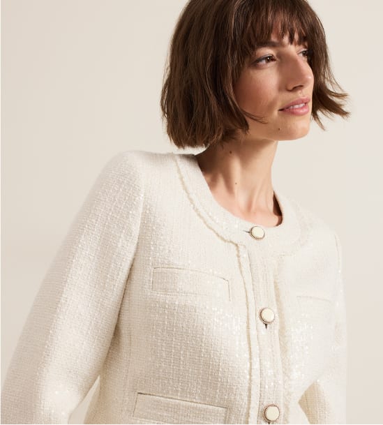 Woman wearing Phase Eight jacket