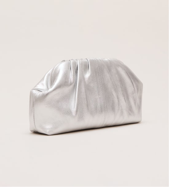 Phase Eight silver clutch