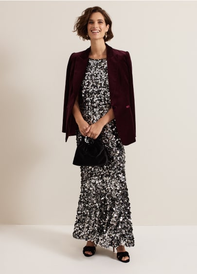 Woman wearing Phase Eight dress