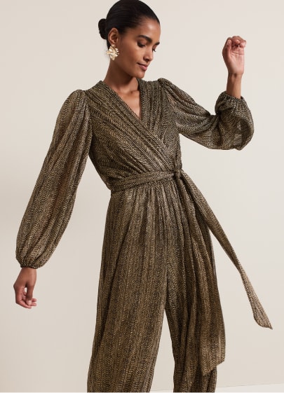 Woman wearing Phase Eight jumpsuit