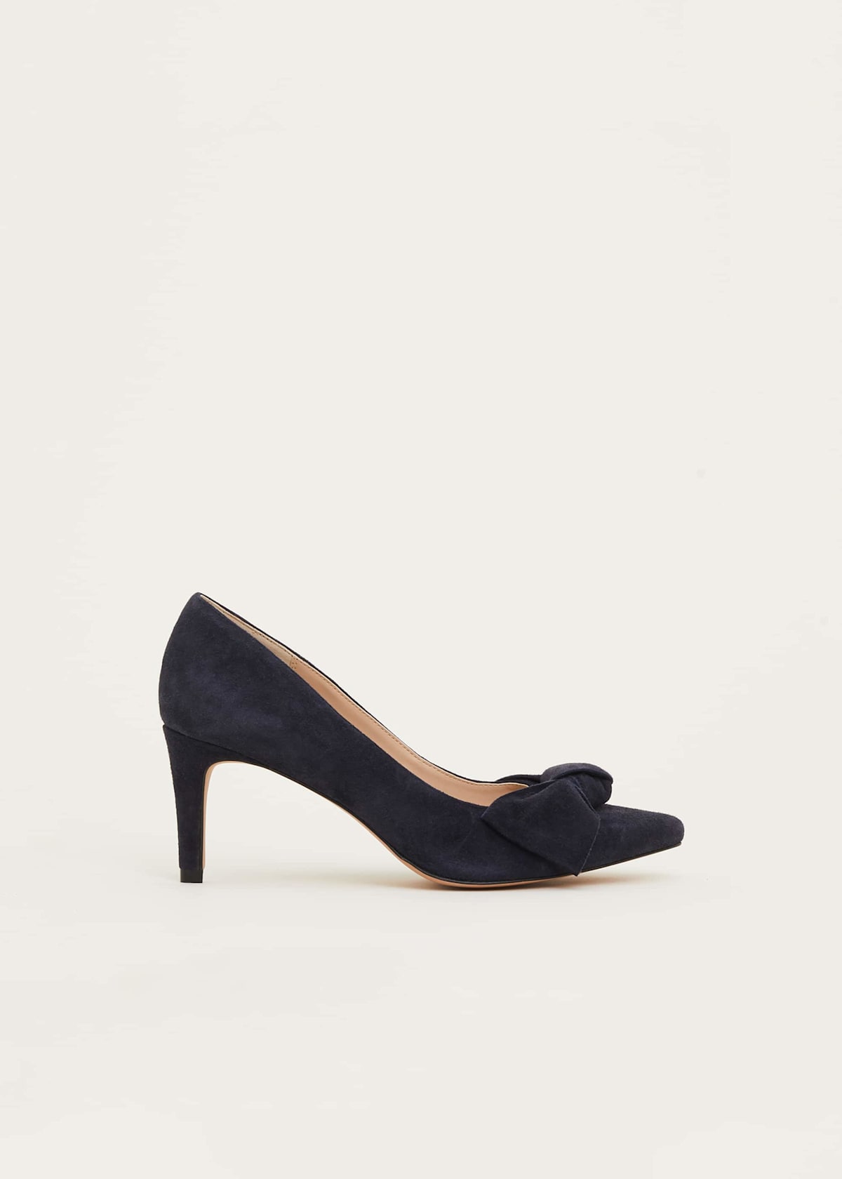 Lola Extra Wide Fit Navy Suede Court Shoes 45 OFF