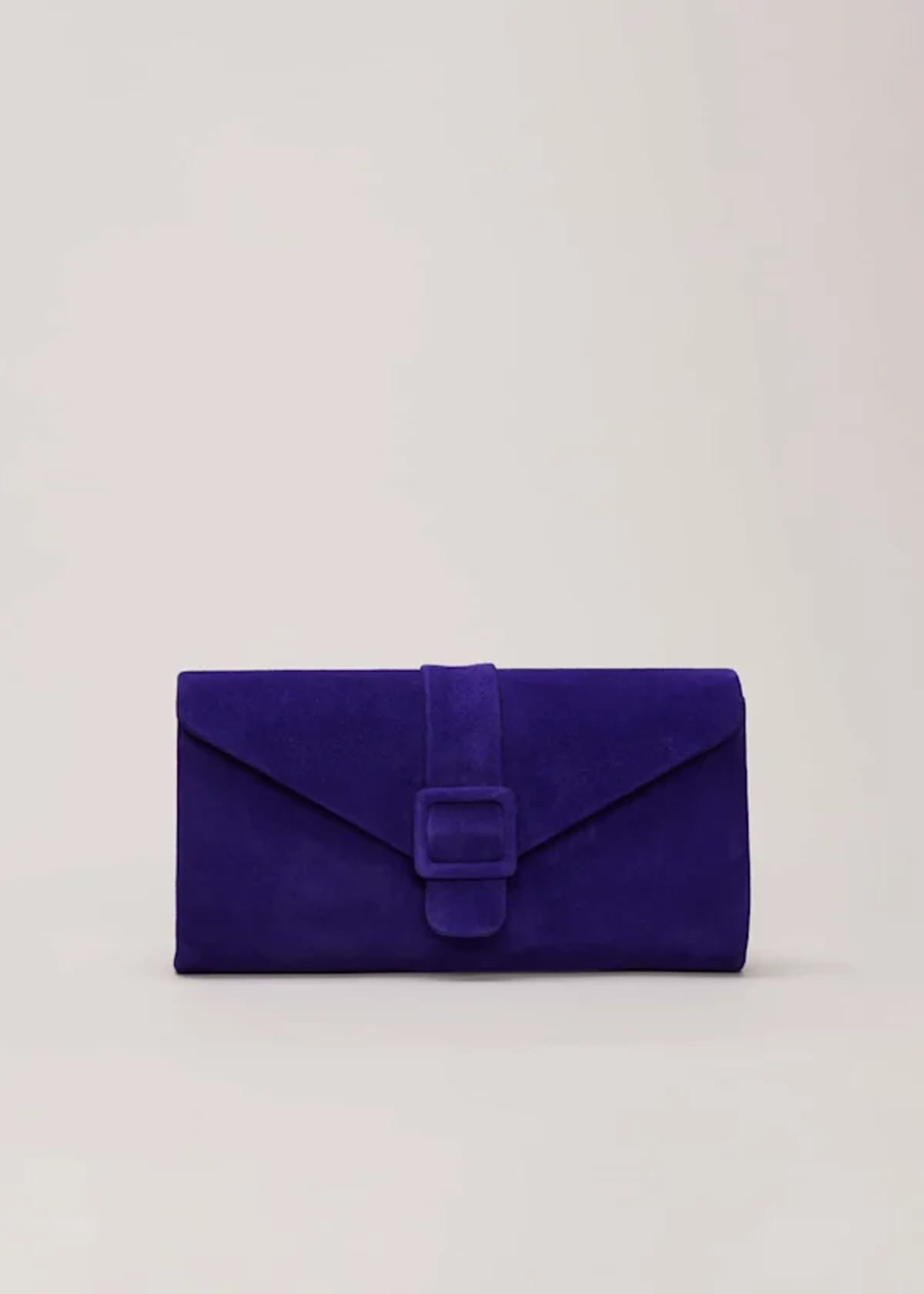 Phase Eight Blue Suede Clutch Bag