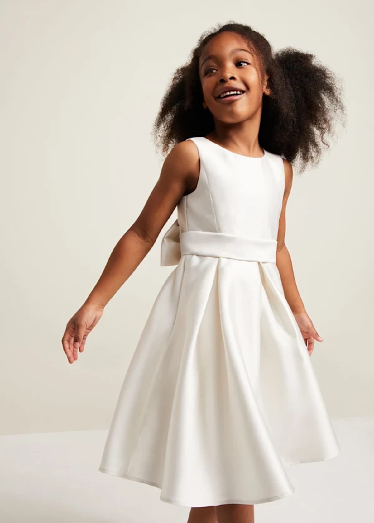 Child wearing Phase Eight Melody Satin Fit And Flare Dress