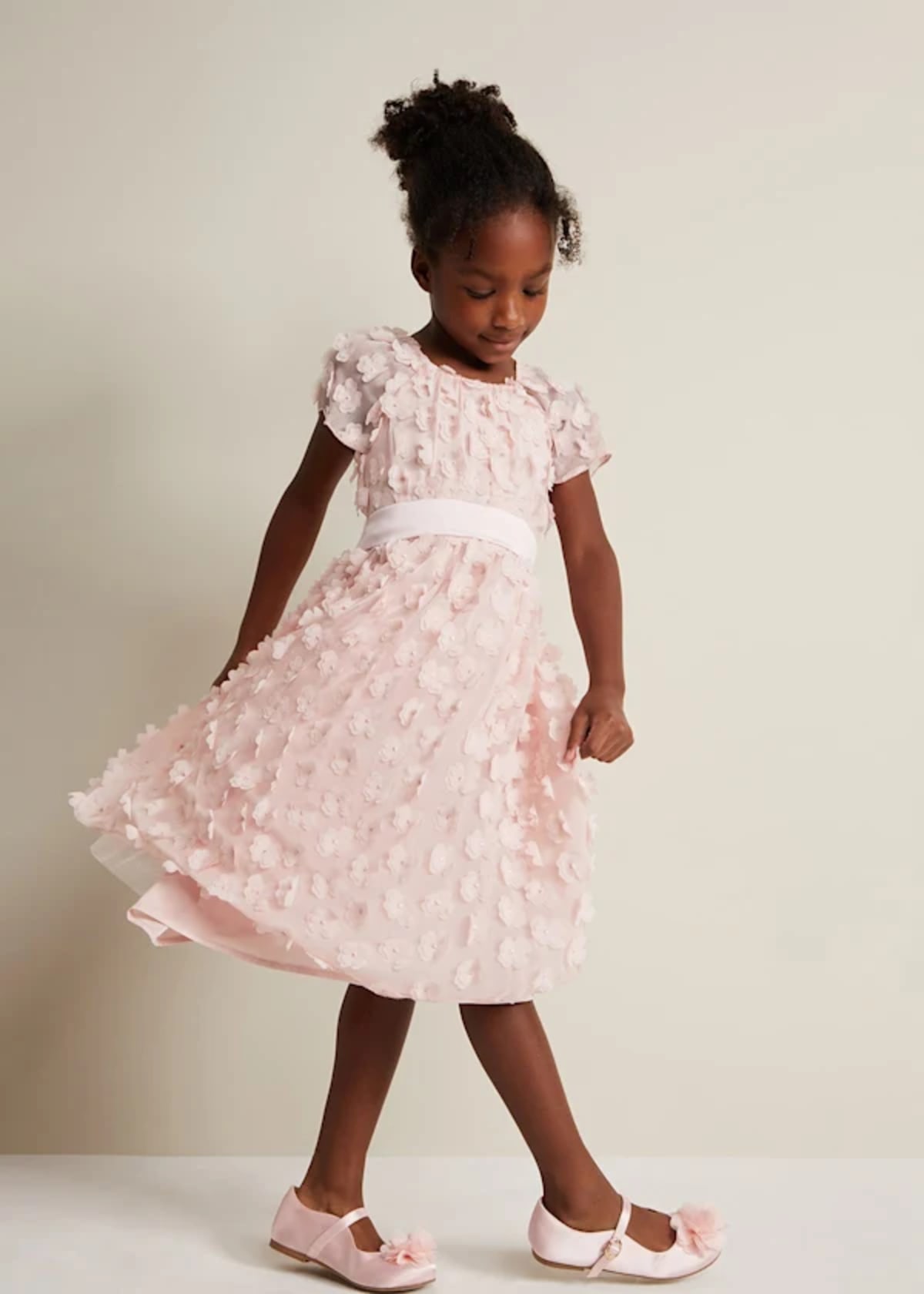 Child wearing Phase Eight Alice Flower Fit And Flare Dress