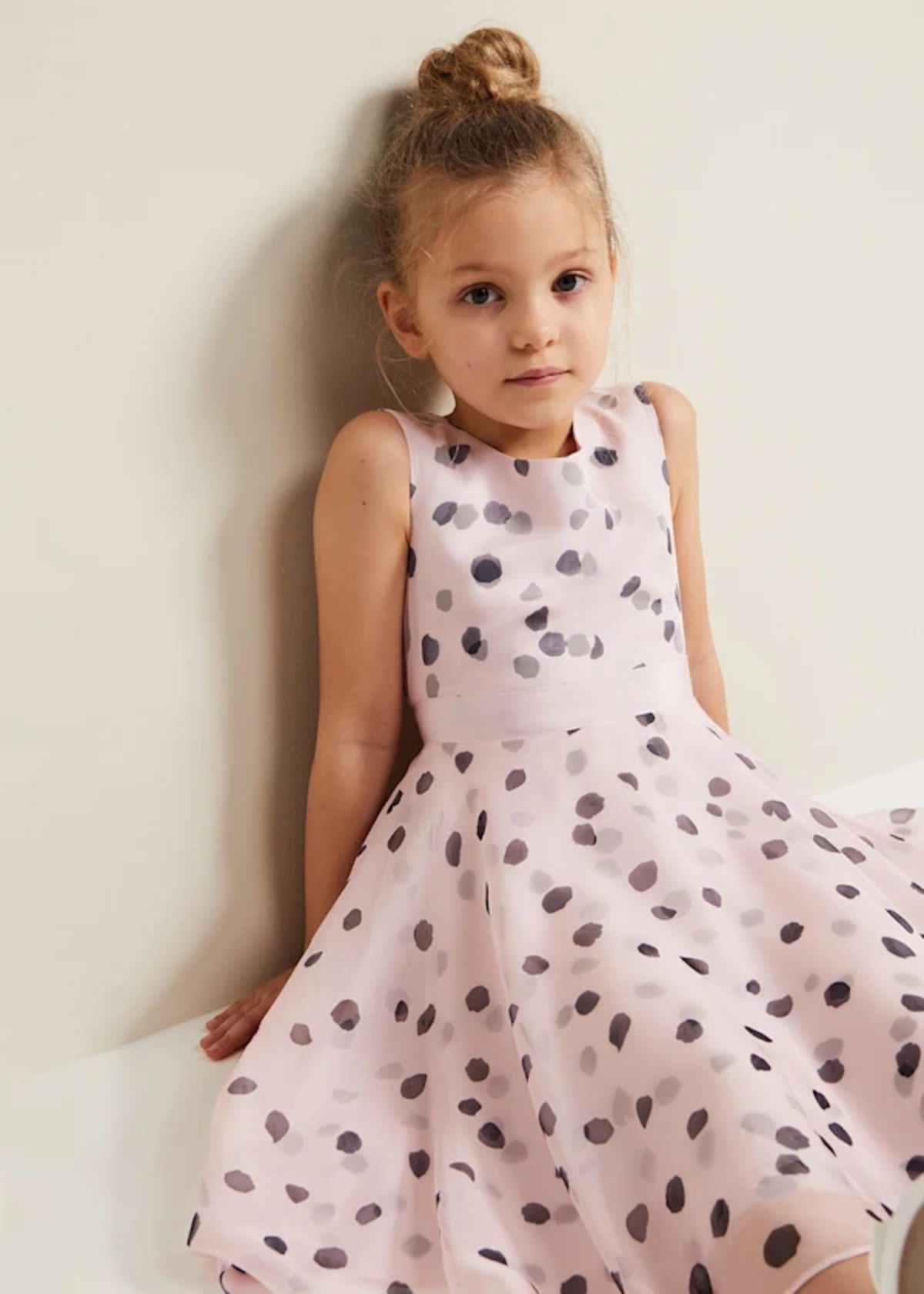 Child wearing Phase Eight Megura Polka Dot Fit And Flare Dress