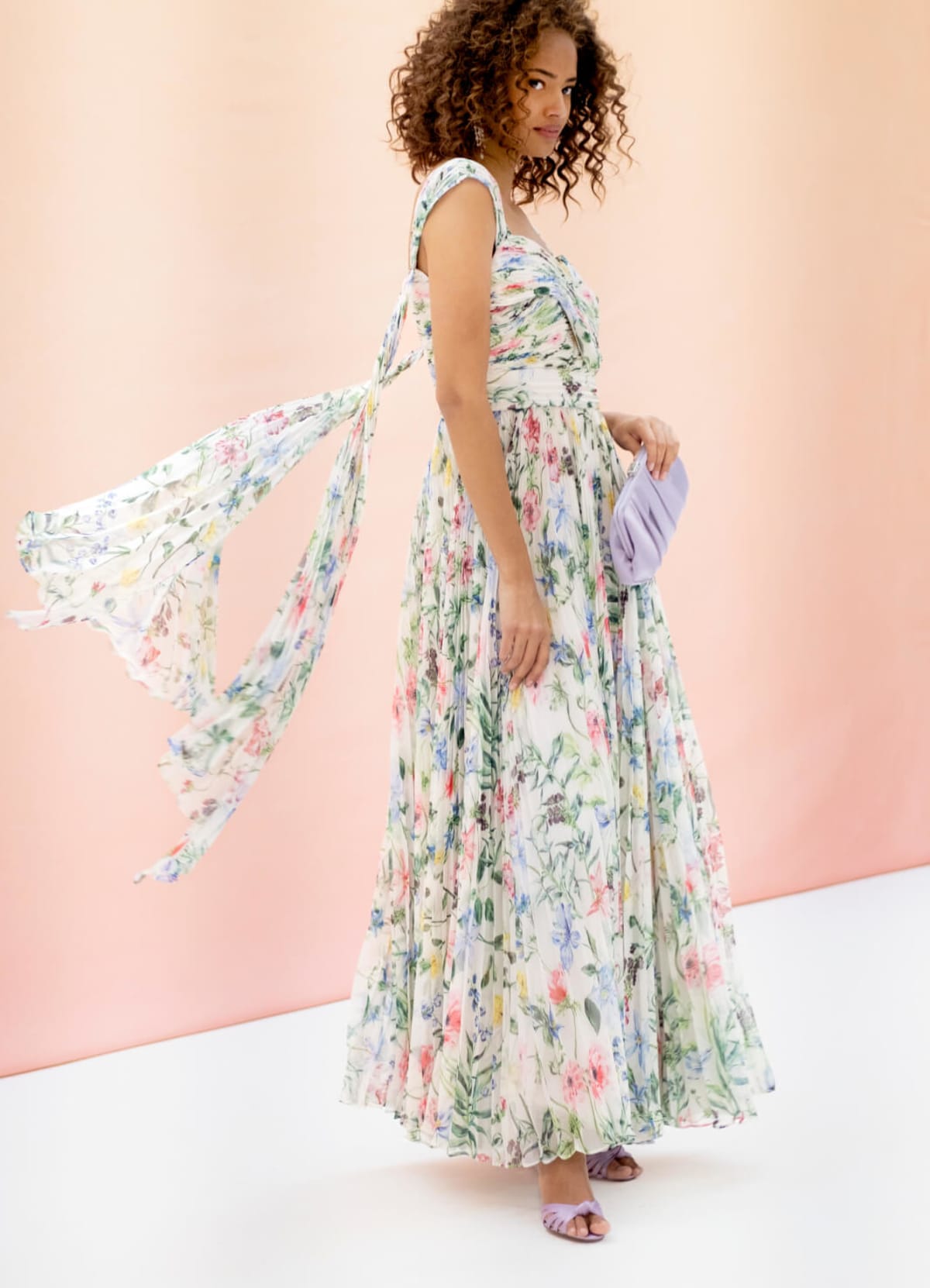 Woman wearing floral dress