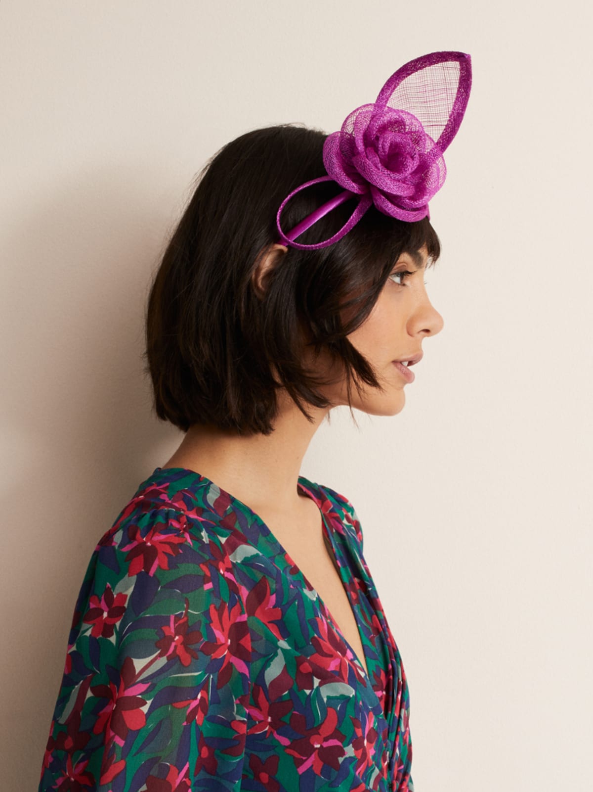 Woman wearing Phase Eight Flower Headband