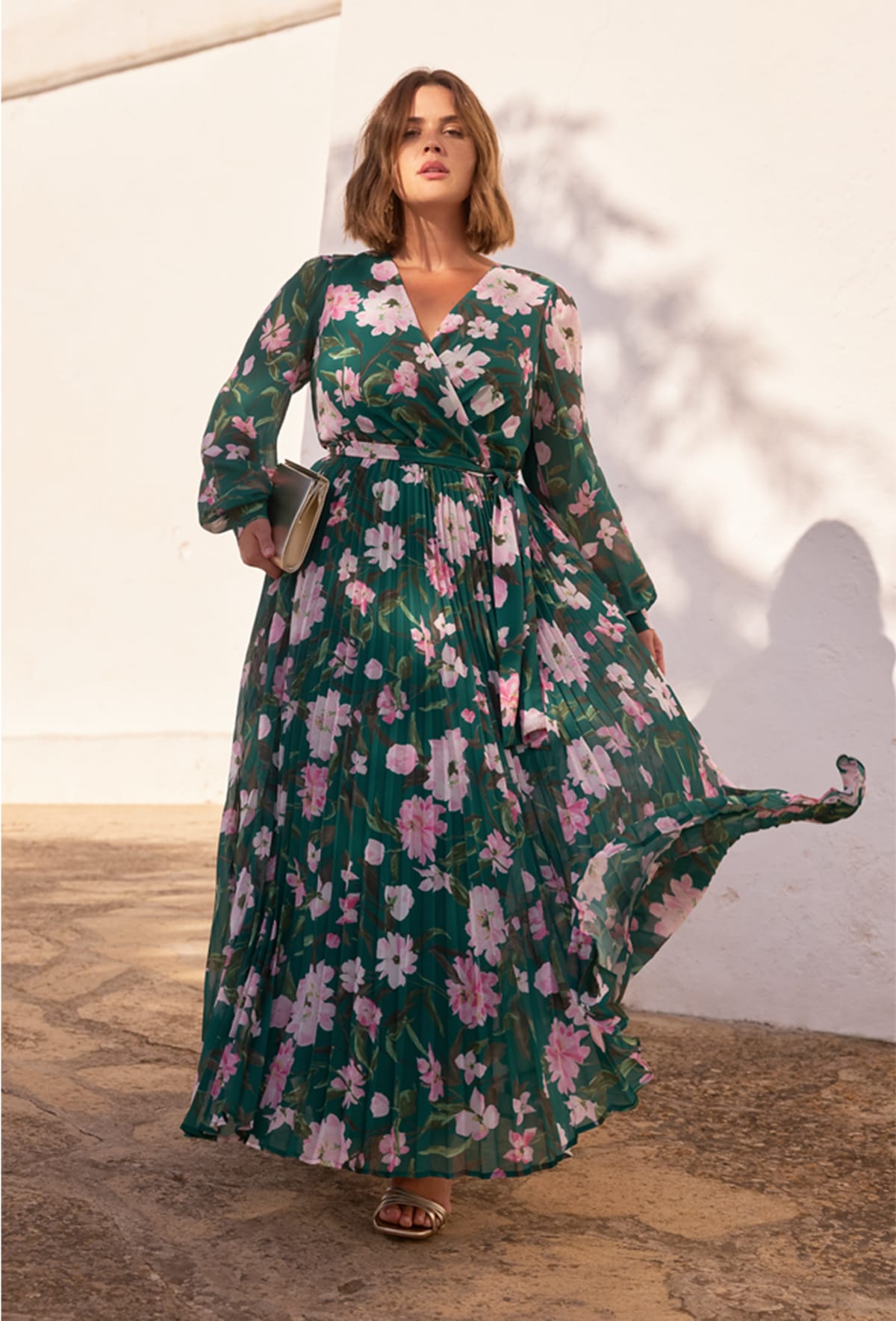 Woman wearing Phase Eight Rosa Floral Maxi Dress