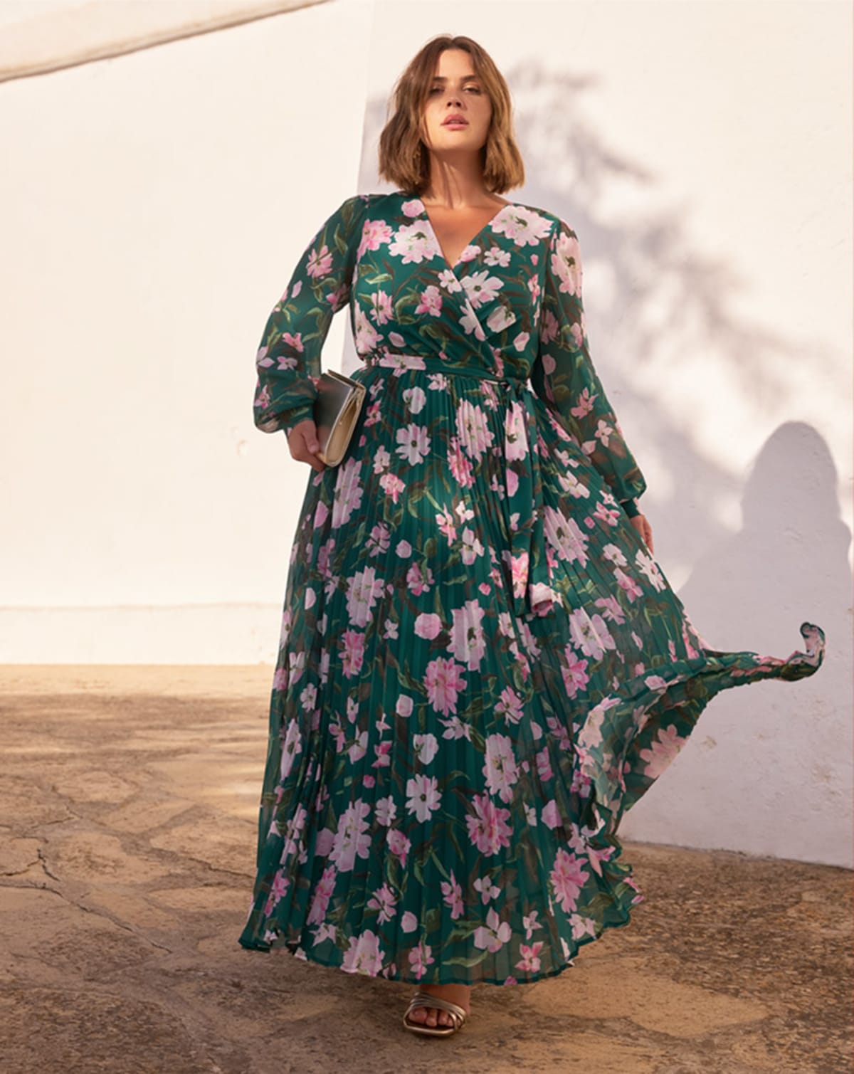Woman wearing Phase Eight Rosa Floral Maxi Dress