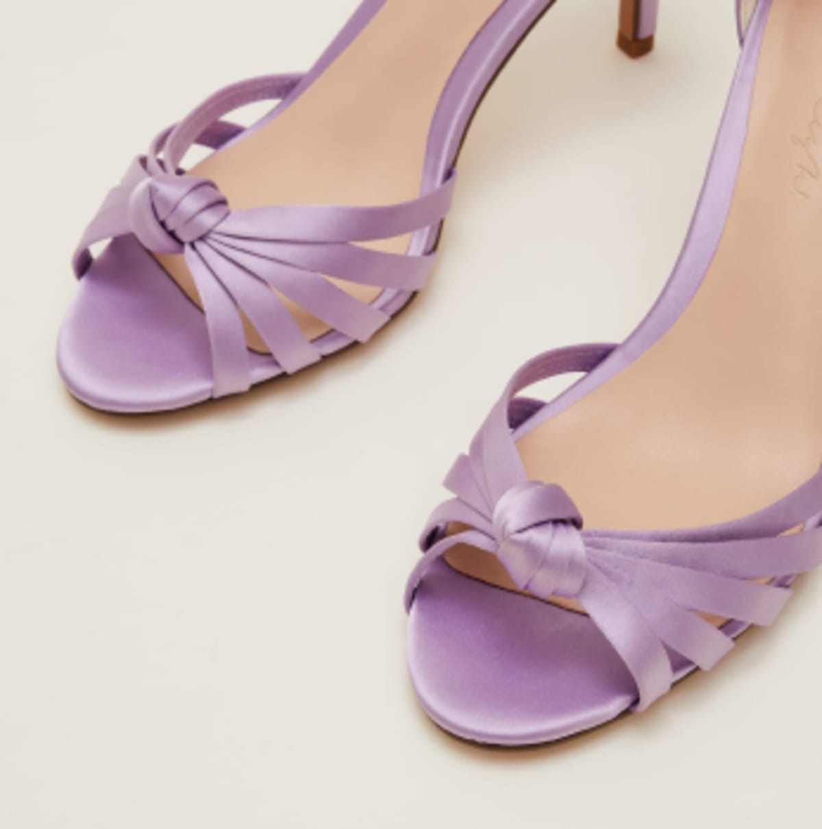 Purple satin heels