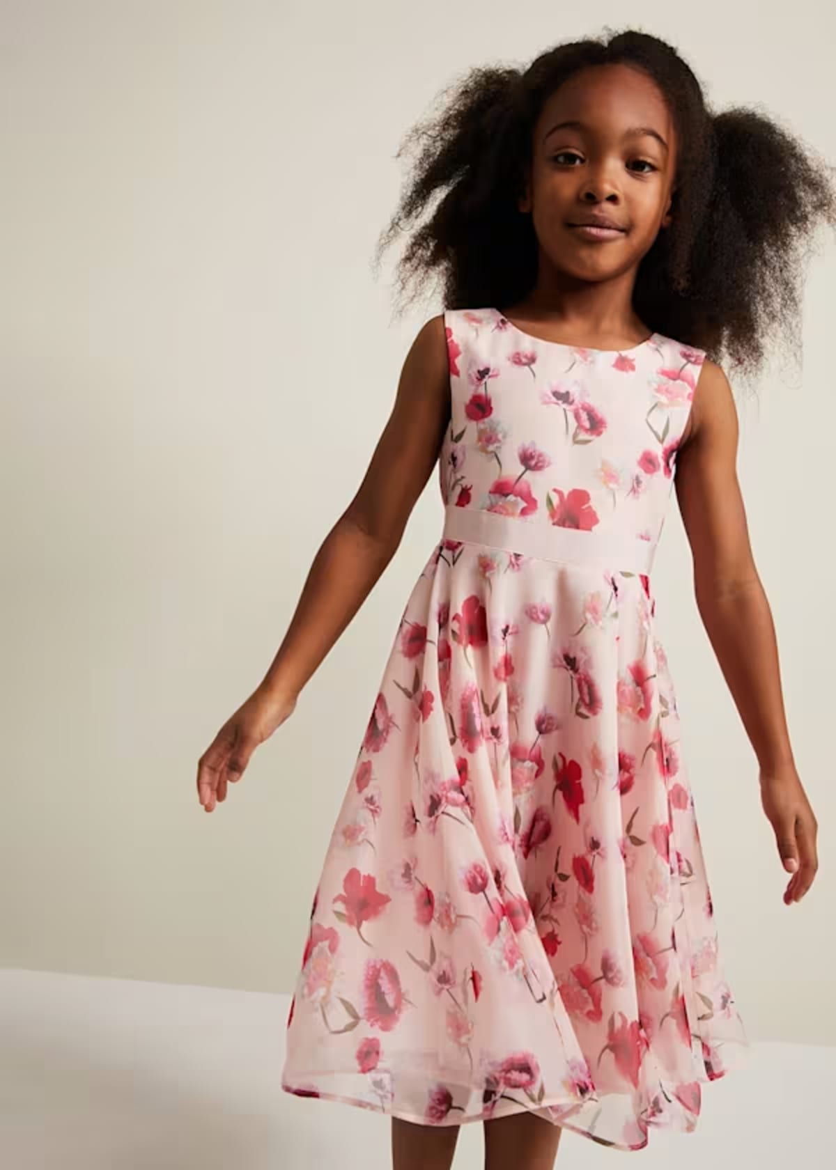 Girl wearing Phase Eight Mirabel Floral Fit And Flare Dress