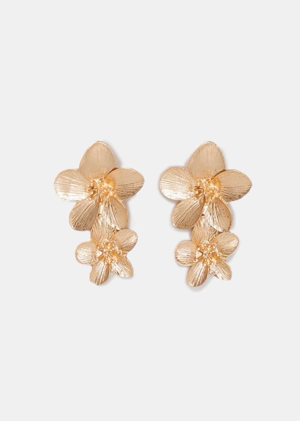 Phase Eight Gold Large Flower Drop Earrings