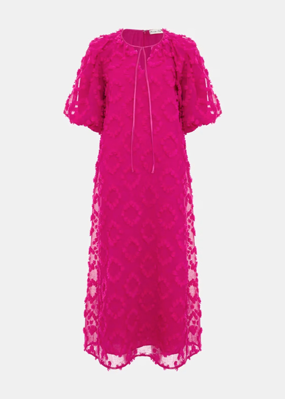 Phase Eight Bella Pink Textured Midi Dresss