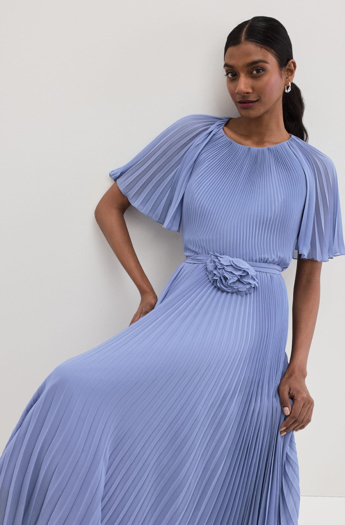 Woman wearing Phase Eight bridesmaid dress